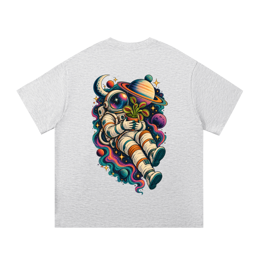 Venus Flytrap In Space Oversized T-Shirt – Carnivorous Plant Galaxy Graphic Tee, Unisex Streetwear