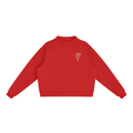 Venus Flytrap Line Art Fleece Mock-Neck Sweatshirt – Minimalist Carnivorous Plant Pullover