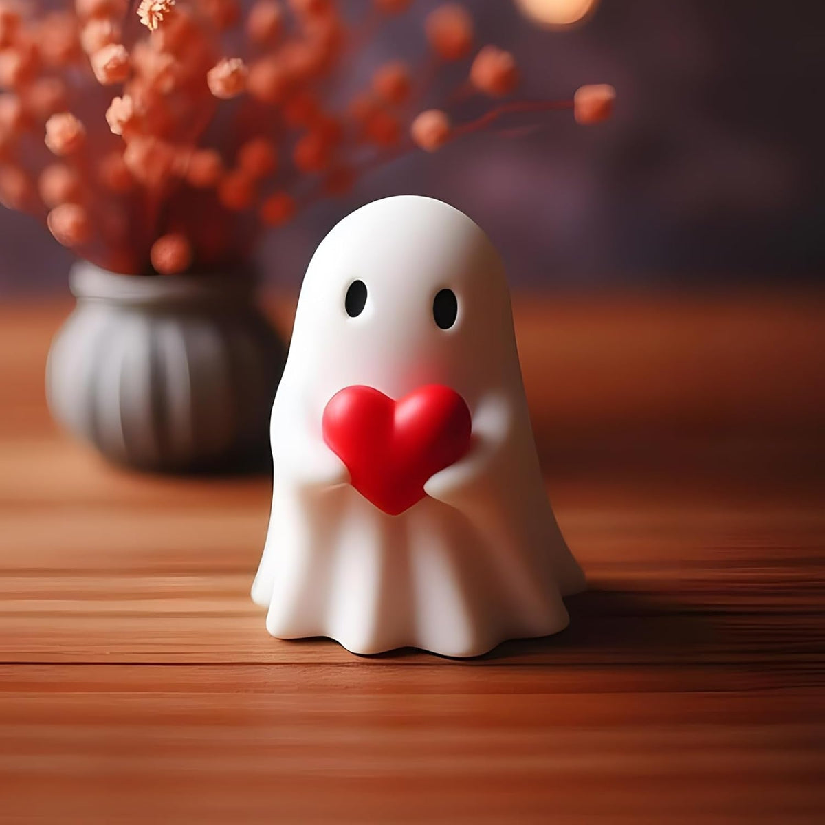 Halloween Ghost Figurine – Cute Spooky Resin Ghost Statue, Indoor & Porch Halloween Decor