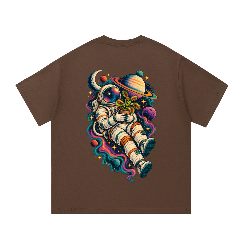 Venus Flytrap In Space Oversized T-Shirt – Carnivorous Plant Galaxy Graphic Tee, Unisex Streetwear