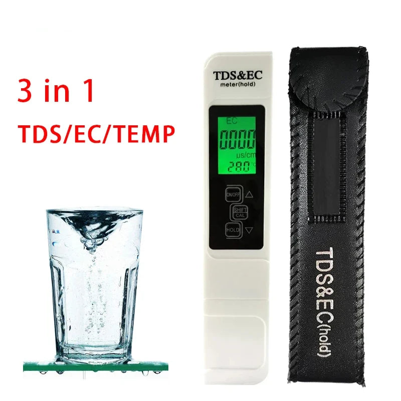 TDS Meter 3 in 1 Water Quality Tester | EC Conductivity and Temperature Monitor